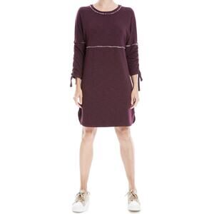 Max Studio Purple Tie Sleeve Terry Dress Size L NWT Casual Beach Travel Cruise